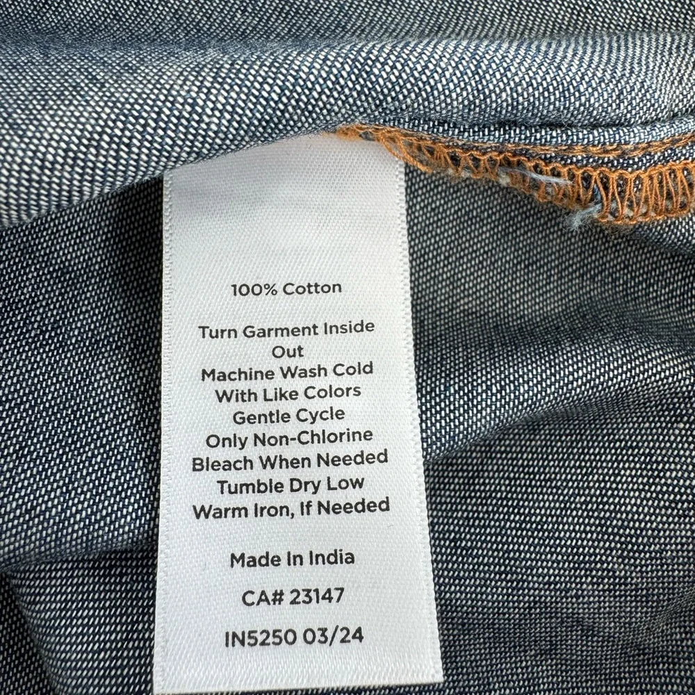 NWT Talbots Denim Short Sleeve Peasant Top in Dark Blue Size M - Picture 10 of 11